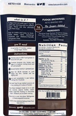 Keto & Co Mix Fudge Brownie - 10.2 Oz - Image 6