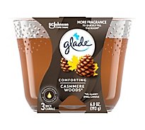 Glade Cashmere Woods Fragrance Infused With Essential Oils 3 Wick Candle Air Freshener - 6.8 Oz