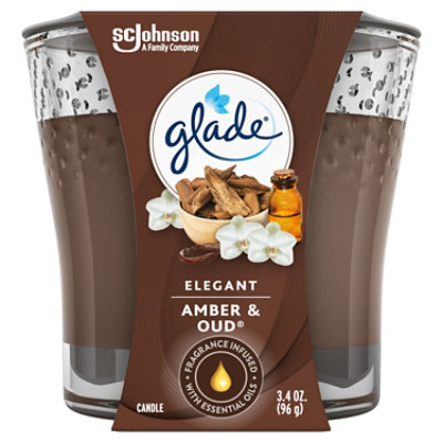 Glade Elegant Amber & Oud Candle - 3.4 Oz