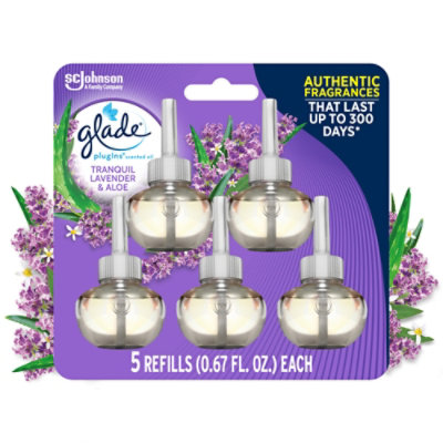 Glade Plugins Tranquil Lavender And Aloe Scented Oil Air Freshener Refill - 5-0.67 Oz - Image 2