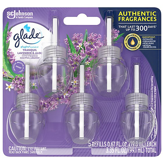 Glade Plugins Tranquil Lavender And Aloe Scented Oil Air Freshener Refill - 5-0.67 Oz