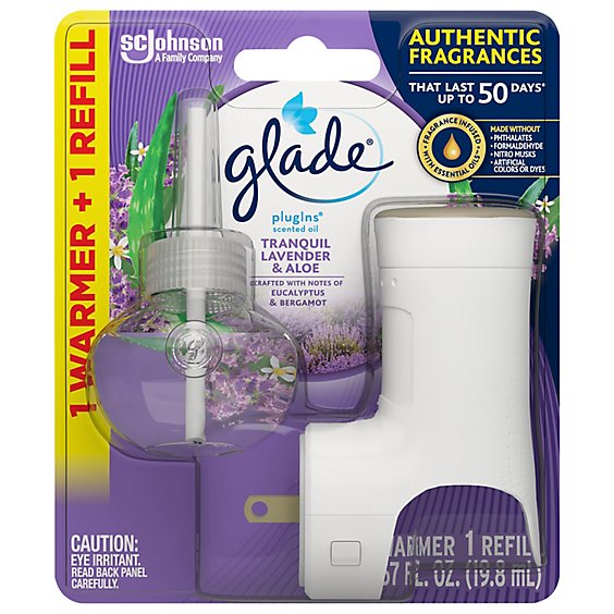 Glade Plugins Tranquil Lavender And Aloe Scented Oil Air Freshener Refill - 0.67 Oz