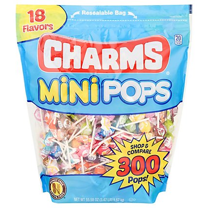Charms Mini Pops Assorted Lollipops Bag - 300 Counts - Image 2