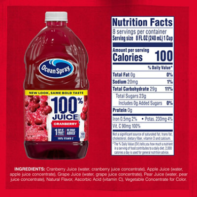 Ocean Spray Juice 100% Cranberry - 64 Fl. Oz. - Image 4