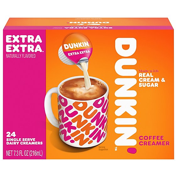 Dunkin' Extra Extra Coffee Creamer Singles - 24 Count