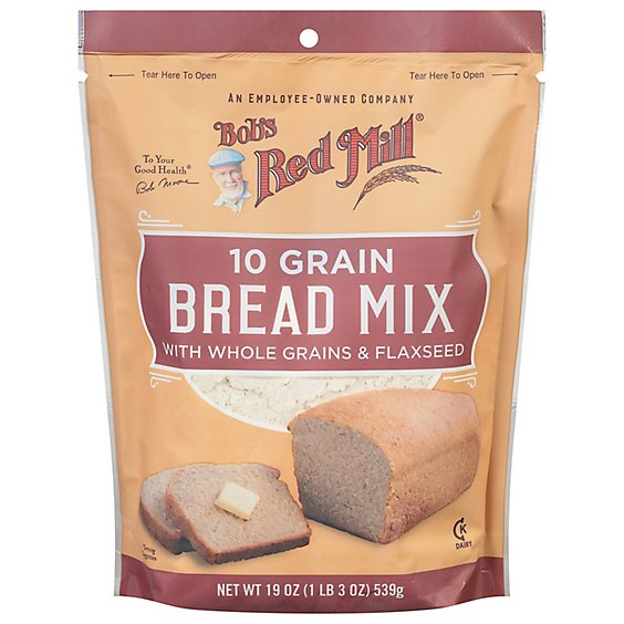 Bobs Red Mill Bread Mix 10 Grain With Whole Grains & Flaxseed - 19 Oz