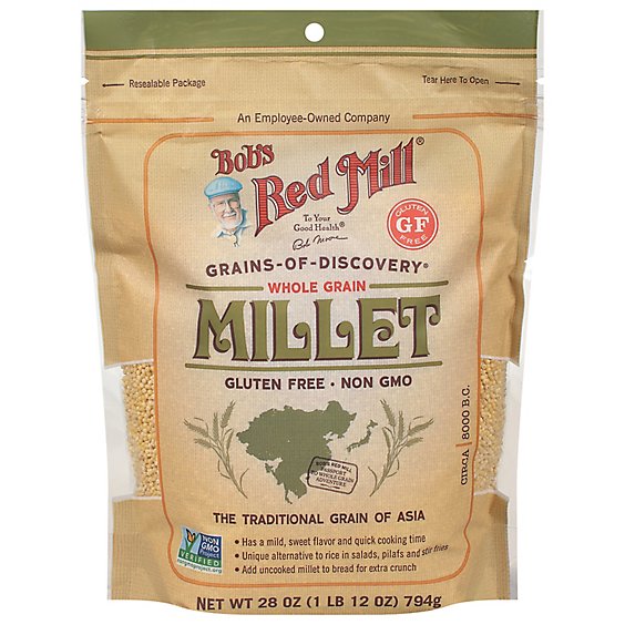 Bobs Red Mill Grains Of Discovery Millet Whole Grain Gluten Free Non GMO - 28 Oz