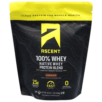 Ascent Whey Protein Native Fuel Chocolate - 1 Lb