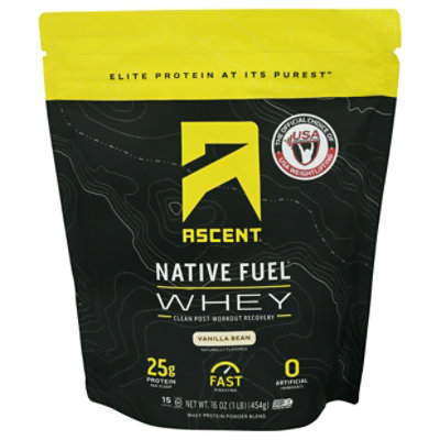 Ascent Whey Protein Native Fuel Vanilla - 1 Lb