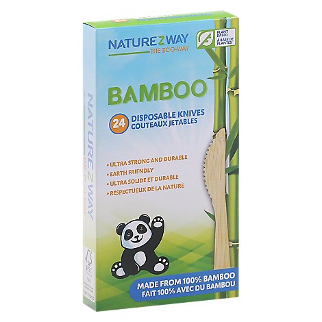 Naturezway Bamboo Disposable Knives - 24 Count