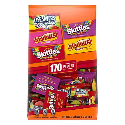 Mars Candy Mix Halloween Skittles Starburst & Life Saver Fun Size 170 Count - 63.43 Oz - Image 1