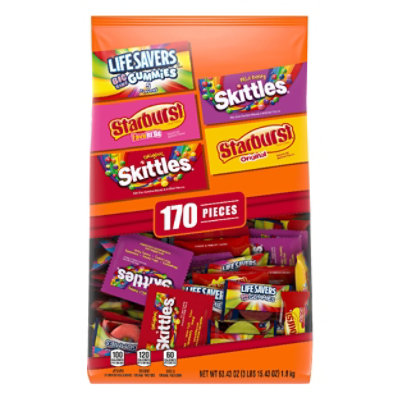 Mars Candy Mix Halloween Skittles Starburst & Life Saver Fun Size 170 Count - 63.43 Oz