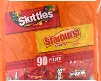 Mars Candy Mix Bar Original Skittles & Starburst Fun Size 90 Count - 39.1 Oz - Image 2
