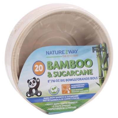 Naturezway Big Bowl Plant Based Bamboo & Sugarcane - 20 Count