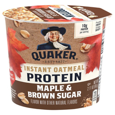 Quaker Instant Oatmeal Fiber&Protein (Previously Weight Control), Maple Brown Sugar, 8-Count Boxes (Pack Of 4