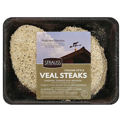 Strauss Italian Breaded Veal Steaks Frozen - 12 Oz - Image 1