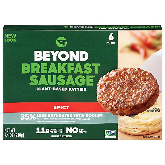Beyond Meat Beyond Breakfast Sausage Plant Based Spicy Breakfast Patties - 7.4 Oz