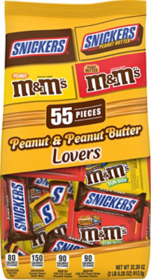 Snickers Peanut Butter & Original M&MS Peanut Butter & Milk Chocolate Halloween Candy 55 Count - 32.2 Oz - Image 2