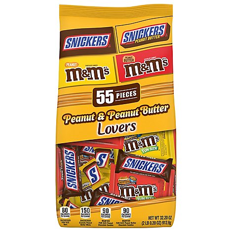 Snickers Peanut Butter & Original M&MS Peanut Butter & Milk Chocolate Halloween Candy - 32.2 Oz