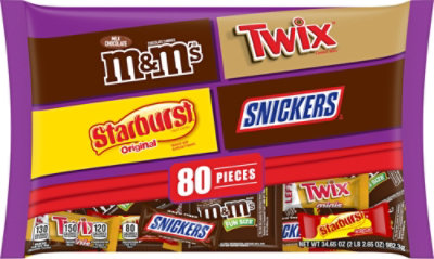 Mars Chocolate Candy Halloween Mix M&Ms Snickers Twix & Skittles 80 Count - 34.65 Oz - Image 2