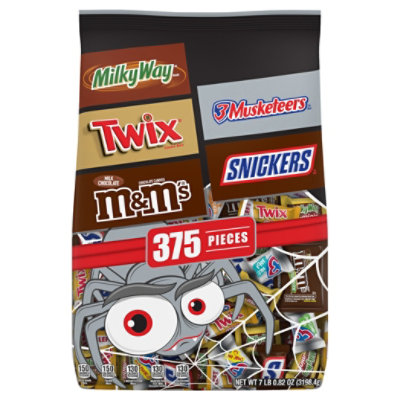 Mars Chocolate Candy Halloween Bars Mix M&Ms Snickers Twix & Milky Way 375 Count - 112.82 Oz