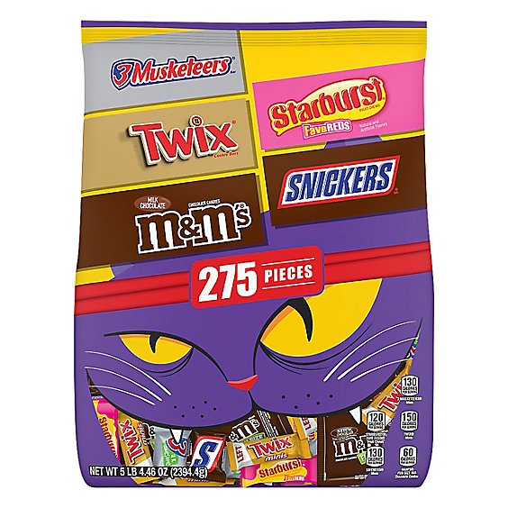 Mars Chocolate Candy Halloween Variety Mix M&Ms Snickers Twix & Skittles 275 Count - 84.46 Oz