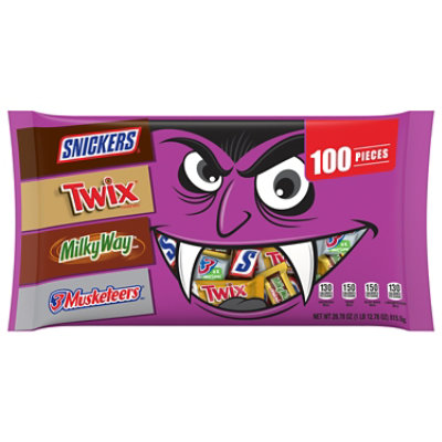Snickers Twix Milky Way & 3 Muskteers Bulk Assorted Chocolate Halloween Candy - 28.78 Oz