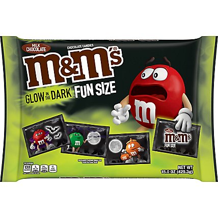 M&M'S Glow In The Dark Milk Chocolate Fun Size Halloween Candy - 15 Oz - Image 1