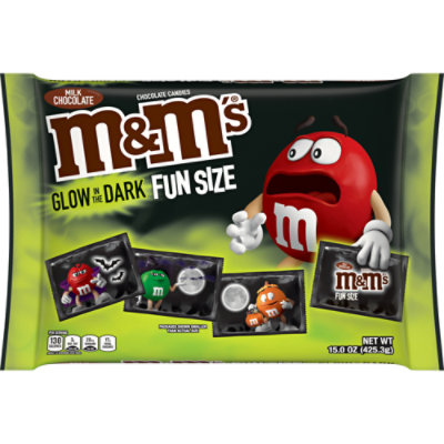 M&MS Glow In The Dark Milk Chocolate Fun Size Halloween Candy - 15 Oz