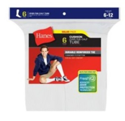 Hanes Mens Socks Over The Calf Tube Size 10 To 13 - 6 Count - Image 2
