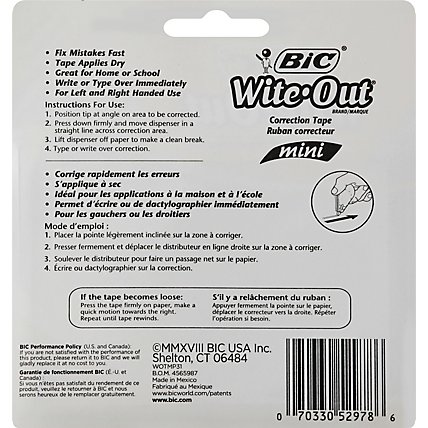Bic Correction Tape White Out Mini - 3 Count - Image 4