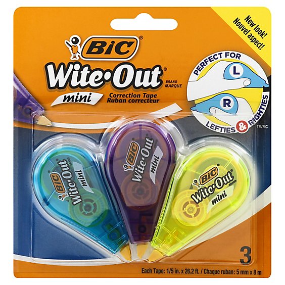 Bic Correction Tape White Out Mini - 3 Count