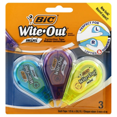  BIC Correction Tape White Out Mini - 3 Count 