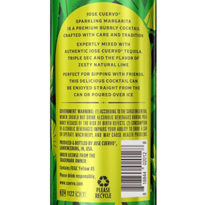 Jose Cuervo Sparkling Margarita Classic Lime Ready to Drink Cocktail - 4-355 Ml - Image 4