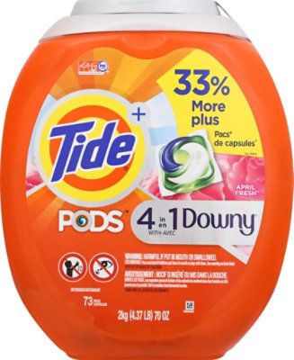 Tide PODS with Downy April Fresh Liquid Laundry Detergent Pacs - 73 Count - Image 2