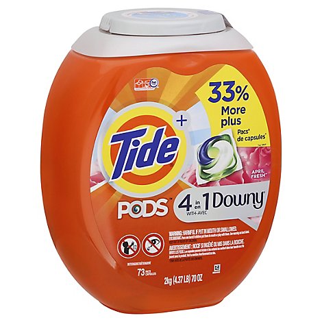 Tide PODS with Downy April Fresh Liquid Laundry Detergent Pacs - 73 Count