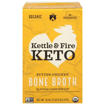 Kettle & Fire Butter Chicken Bone Broth - 16.9 Oz