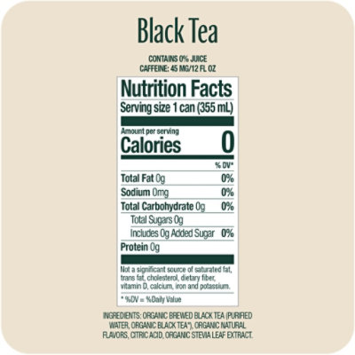 Zevia Organic Black Tea Zero Sugar - 12 Fl. Oz. - Image 2