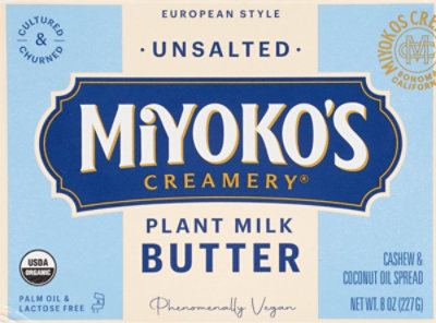 Miyokos Crmry Butter Unsltd Cltrd Vegan - 8 Oz