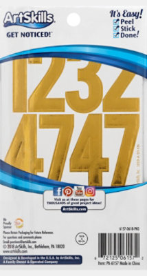 Metallic Letter And Number Stickers Gold 160 Pieces - Each - Image 4