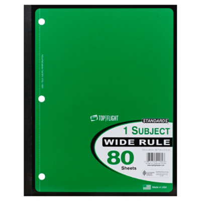 Top Flight Wireless Notebook Wide Ruled 80ct - Each - Image 1