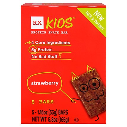 RX Kids Protein Snack Bar Delicious Flavor Strawberry 5 Count - 5.8 Oz - Image 3