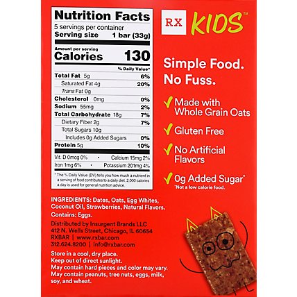 RX Kids Protein Snack Bar Delicious Flavor Strawberry 5 Count - 5.8 Oz - Image 6