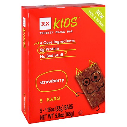 RX Kids Protein Snack Bar Delicious Flavor Strawberry 5 Count - 5.8 Oz - Image 1