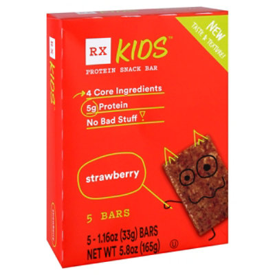RX Kids Protein Snack Bar Delicious Flavor Strawberry 5 Count - 5.8 Oz
