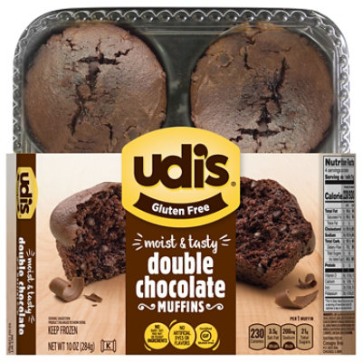 Udis Muffin Gf Dbl Choc 4ct - 10 Oz