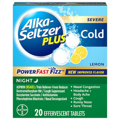 Alka Seltzer Plus Cold Night - 20 Count