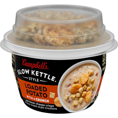 Campbell s Slow Kettle Loaded Potato Soup with Parmesan Cheese Crisps and Sour Cream Style Croutons 2 Ct 7.44 Oz albertsons