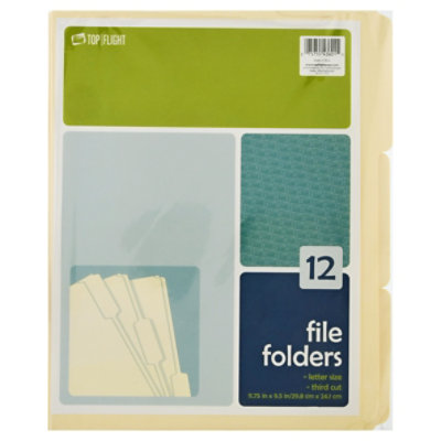 File Folders Manila 1/3 Cut 12ct - Each - Image 3