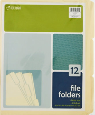 File Folders Manila 1/3 Cut 12ct - Each - Image 2